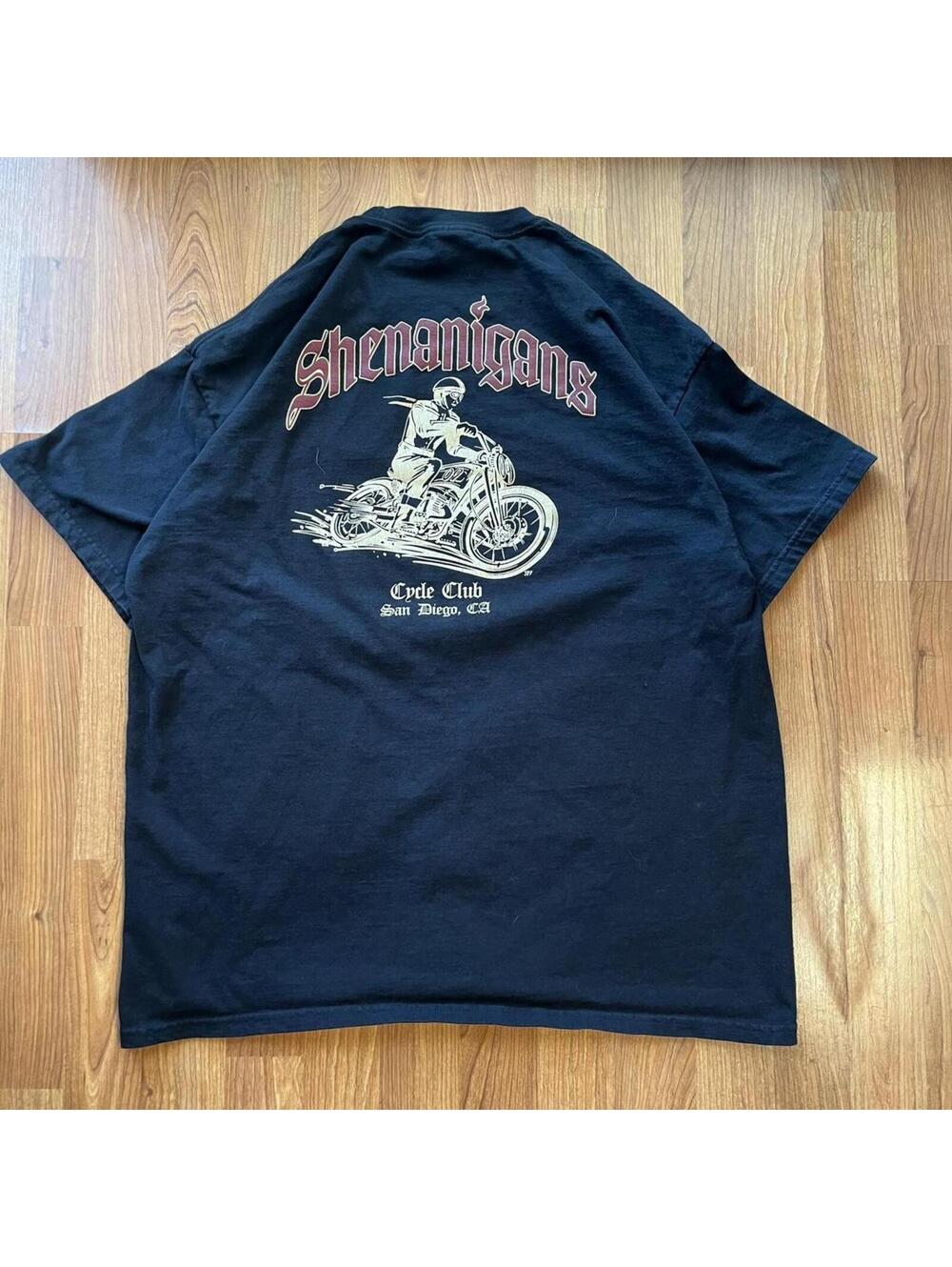 Vintage shenanigans motorcycle club tee | size XL